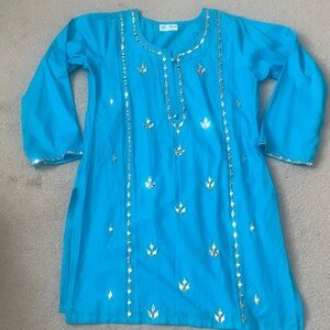 Blue Embroidered Women's Blouse